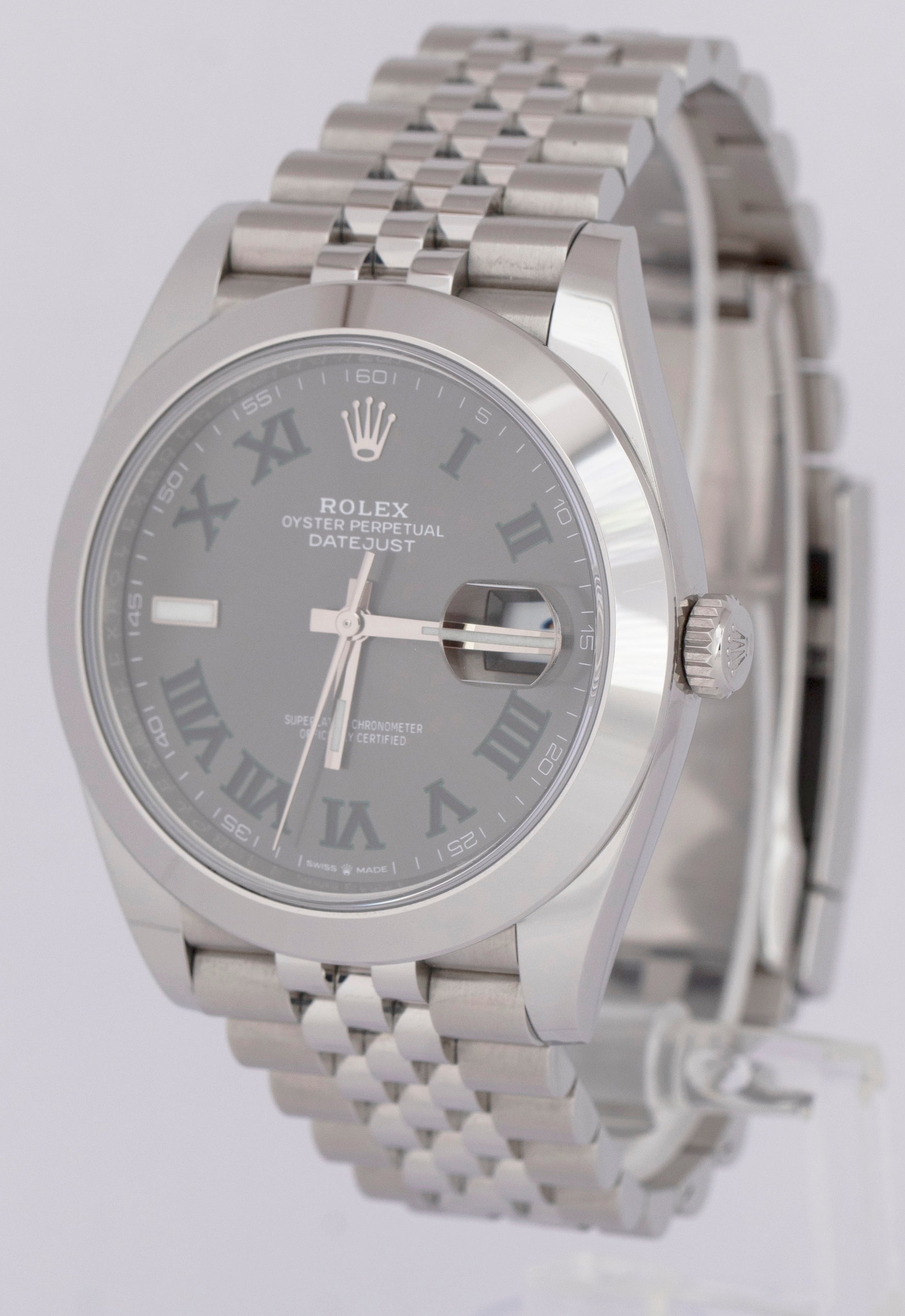 MINT PAPERS Rolex DateJust 41mm WIMBLEDON Stainless JUBILEE 126300 Watch BOX