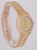 Ladies Rolex DateJust President 26mm CHAMPAGNE DIAMOND 18K Gold 69178 Watch