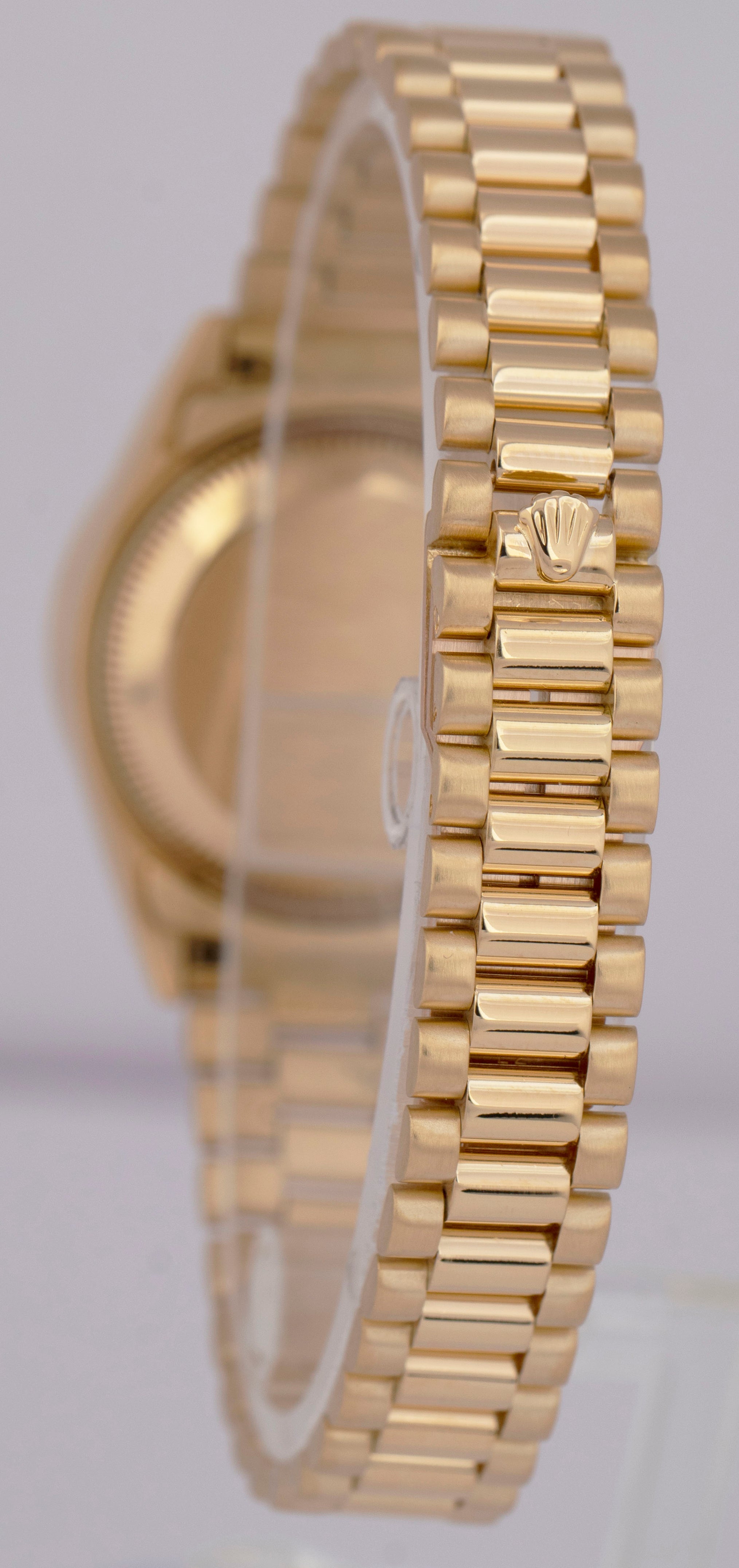 Ladies Rolex DateJust President 26mm CHAMPAGNE DIAMOND 18K Gold 69178 Watch