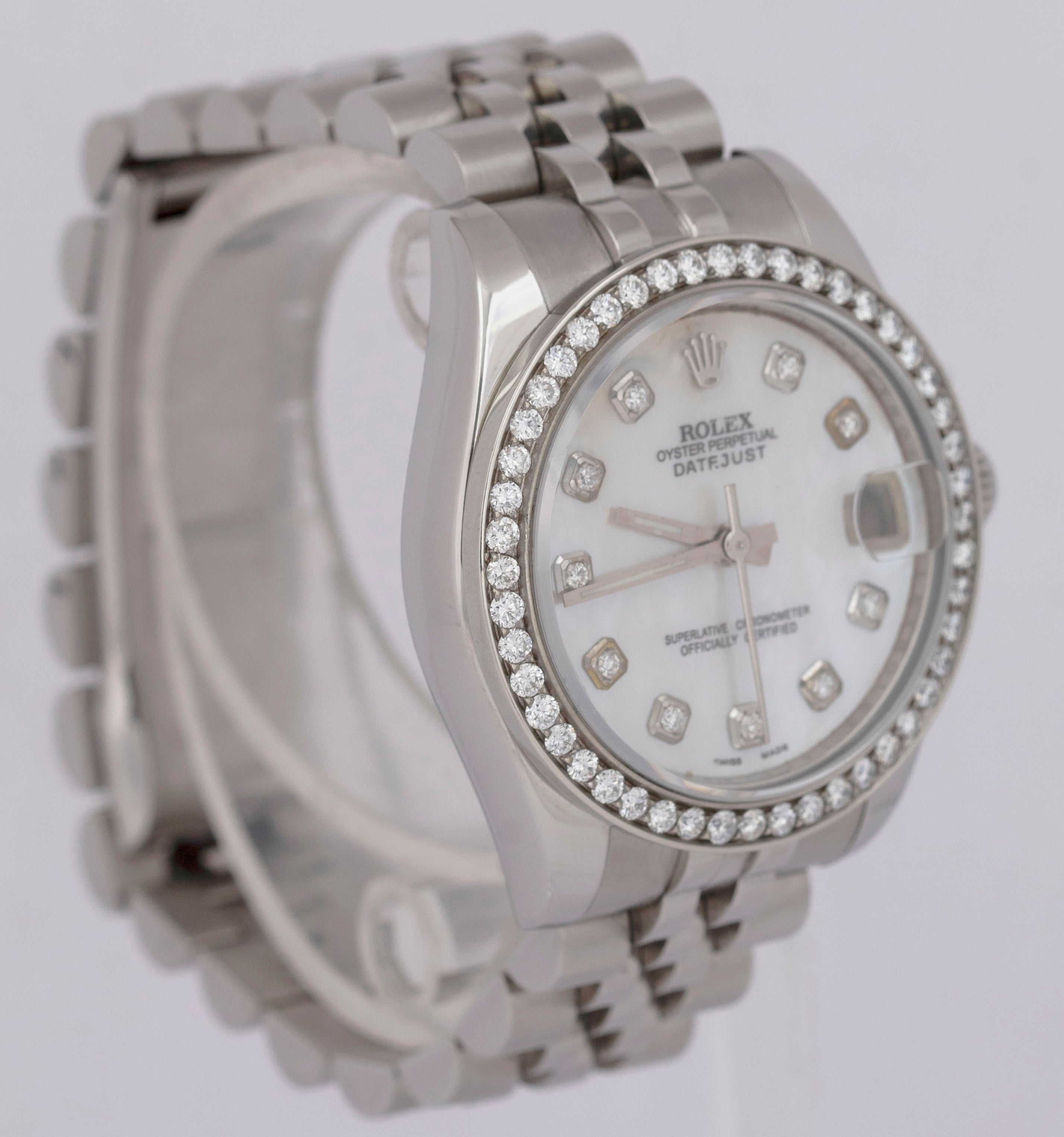 Ladies Rolex DateJust 31mm MOTHER OF PEARL DIAMOND Super Jubilee 178274 Watch