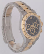 MINT 1996 Rolex Daytona Cosmograph 40mm BLACK Two-Tone ZENITH 18K Watch 16523