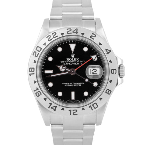 MINT 2011 Rolex Explorer II 16570 Black 40mm RANDOM SERIAL NO-HOLES SEL Watch
