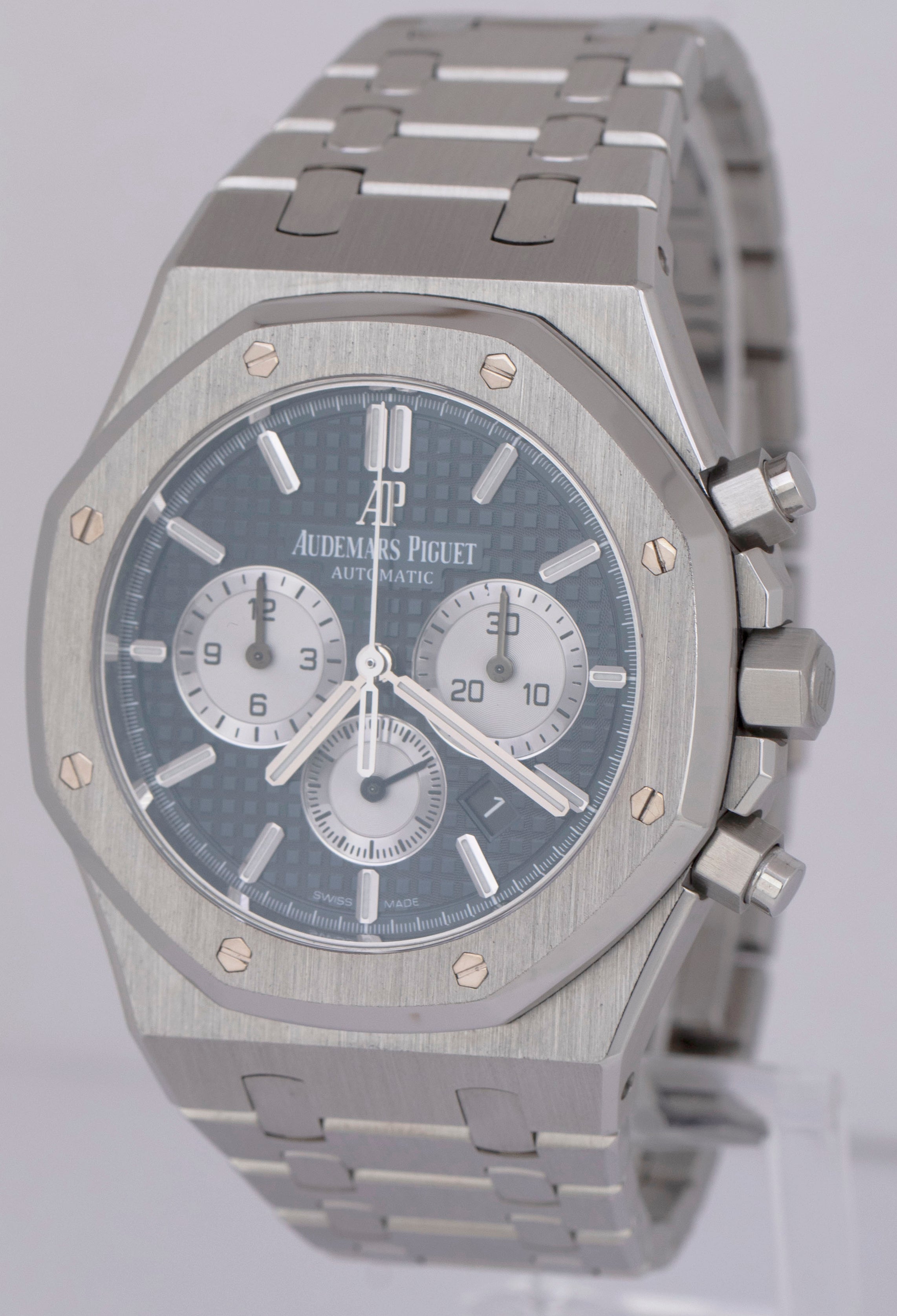 MINT Audemars Piguet Royal Oak Papers Chronograph BLUE 41mm Steel 26331ST B+P