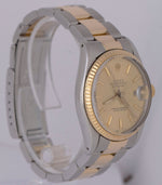 Rolex DateJust 36mm CHAMPAGNE 18K Yellow Gold Stainless Steel OYSTER 16013