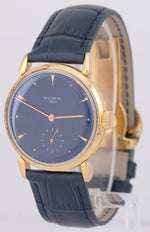 VINTAGE Patek Philippe Calatrava 1578 35mm Spider Lugs Blue Manual 18K Watch