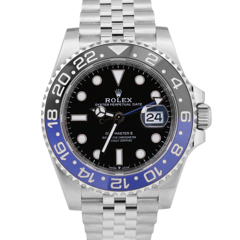 MINT 2023 Rolex GMT-Master II BATGIRL Blue Black 40mm JUBILEE Steel 126710 BLNR