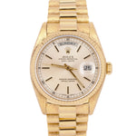 Rolex Day-Date President Florentine 36mm Silver 18K Gold Fluted Watch 18038