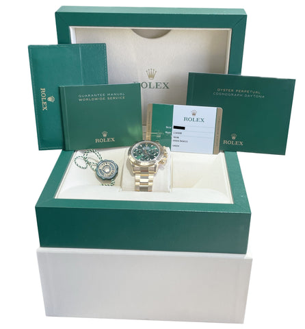 MINT PAPERS Rolex Daytona GREEN JOHN MAYER DIAL 40mm 18K Gold Watch 116508 BOX