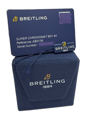 MINT PAPERS Breitling Super Chronomat B01 44 Steel BLUE 44mm AB0136 Watch BOX