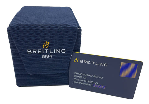 2024 PAPERS Breitling Chronomat B01 TITANIUM Gray Rubber EB0134 42mm Watch BOX