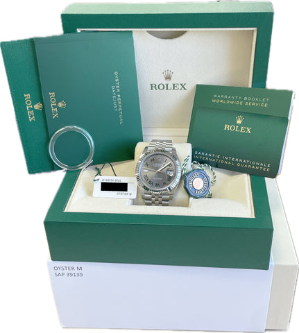 NEW SEP 2024 PAPERS Rolex DateJust 41 Wimbledon Jubilee Steel Watch 126334 BOX