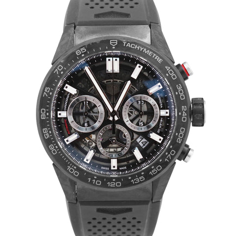 Tag Heuer Carrera SKELETON Chronograph Rubber CARBON 45mm CBG2A91.FT6173 BOX