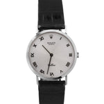 1995 Rolex Cellini 18K White Gold SILVER ROMAN Manual Leather 32mm 4112 BOX