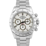 Rolex Daytona WHITE Cream PANNA Stainless F SERIAL THIN HANDS Watch 40mm 116520