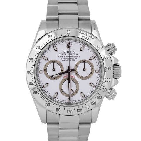 Rolex Daytona Cosmograph WHITE Stainless Steel REHAUT 40mm Oyster 116520 Watch