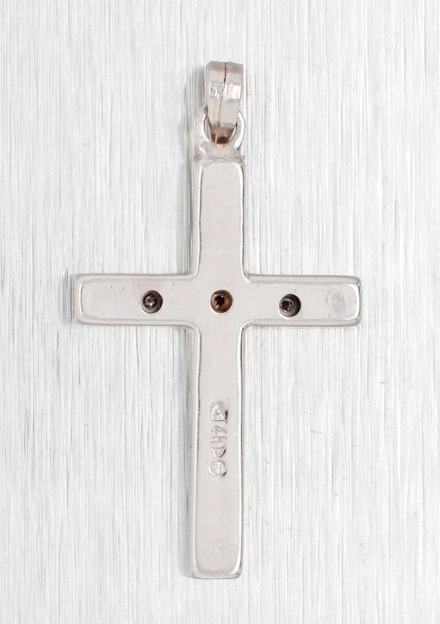 Vintage 0.01ctw Diamond Cross Pendant - 14k White Gold Charm