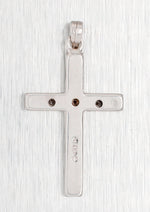 Vintage 0.01ctw Diamond Cross Pendant - 14k White Gold Charm