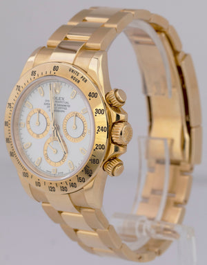 Rolex Daytona Cosmograph NEW BUCKLE Gold PAPERS 40mm WHITE Watch 116528 Box