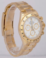 Rolex Daytona Cosmograph NEW BUCKLE Gold PAPERS 40mm WHITE Watch 116528 Box