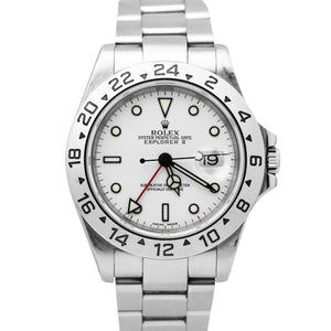 Rolex Explorer II 40mm Stainless Steel POLAR WHITE SEL Date GMT Watch 16570