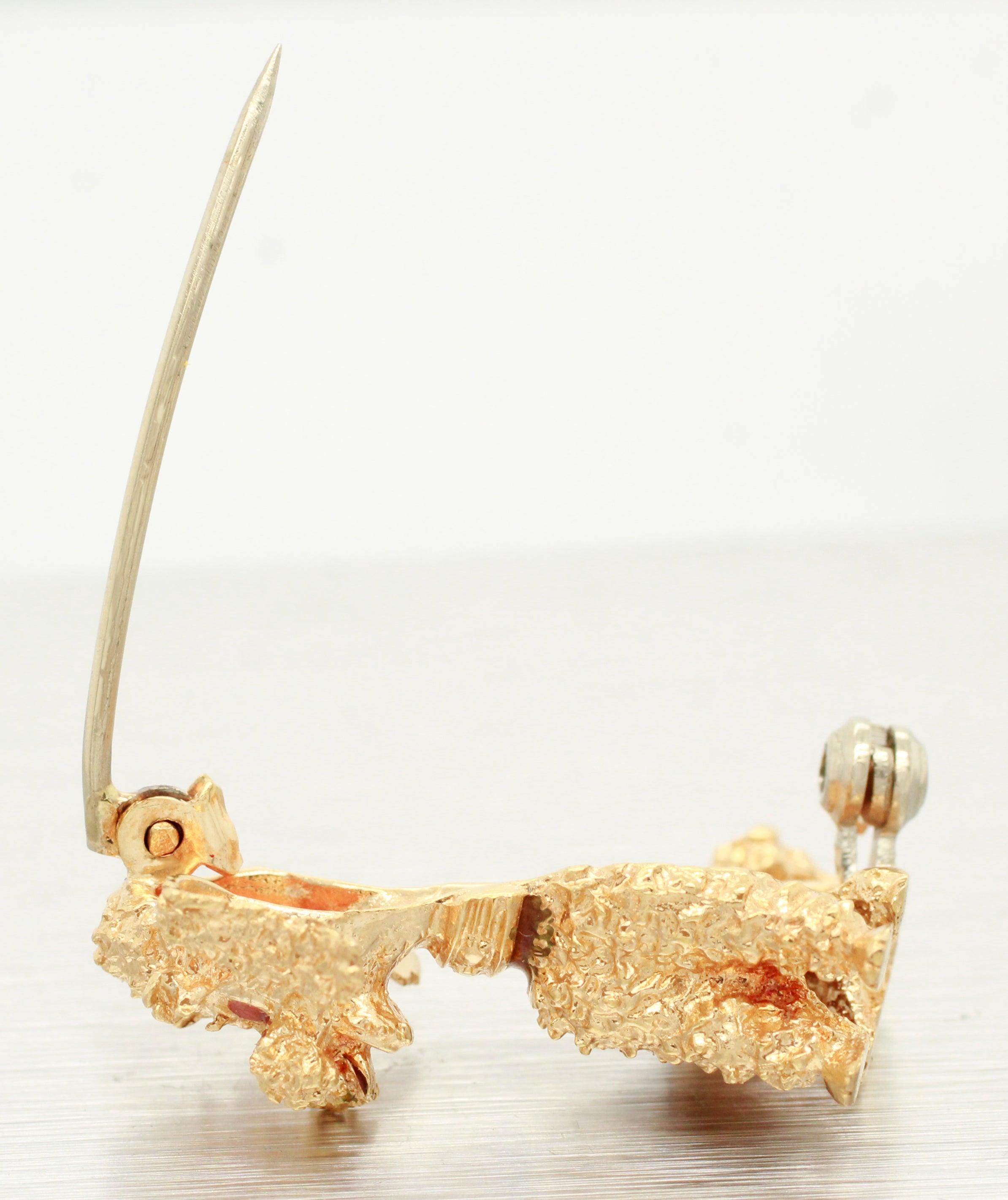 Vintage 18k Yellow Gold Poodle Brooch - Solid Gold Sitting Dog Pin