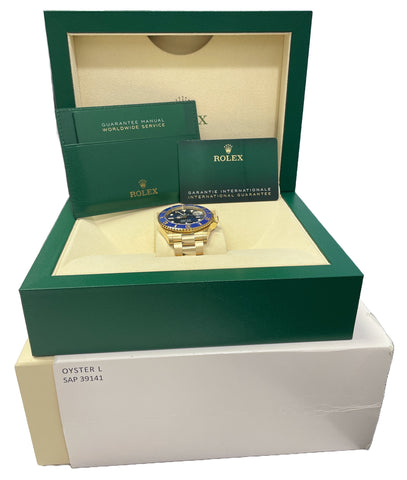 MINT 2022 PAPERS Rolex Submariner Date 41 18K Yellow Gold BLUE 126618 LB BOX