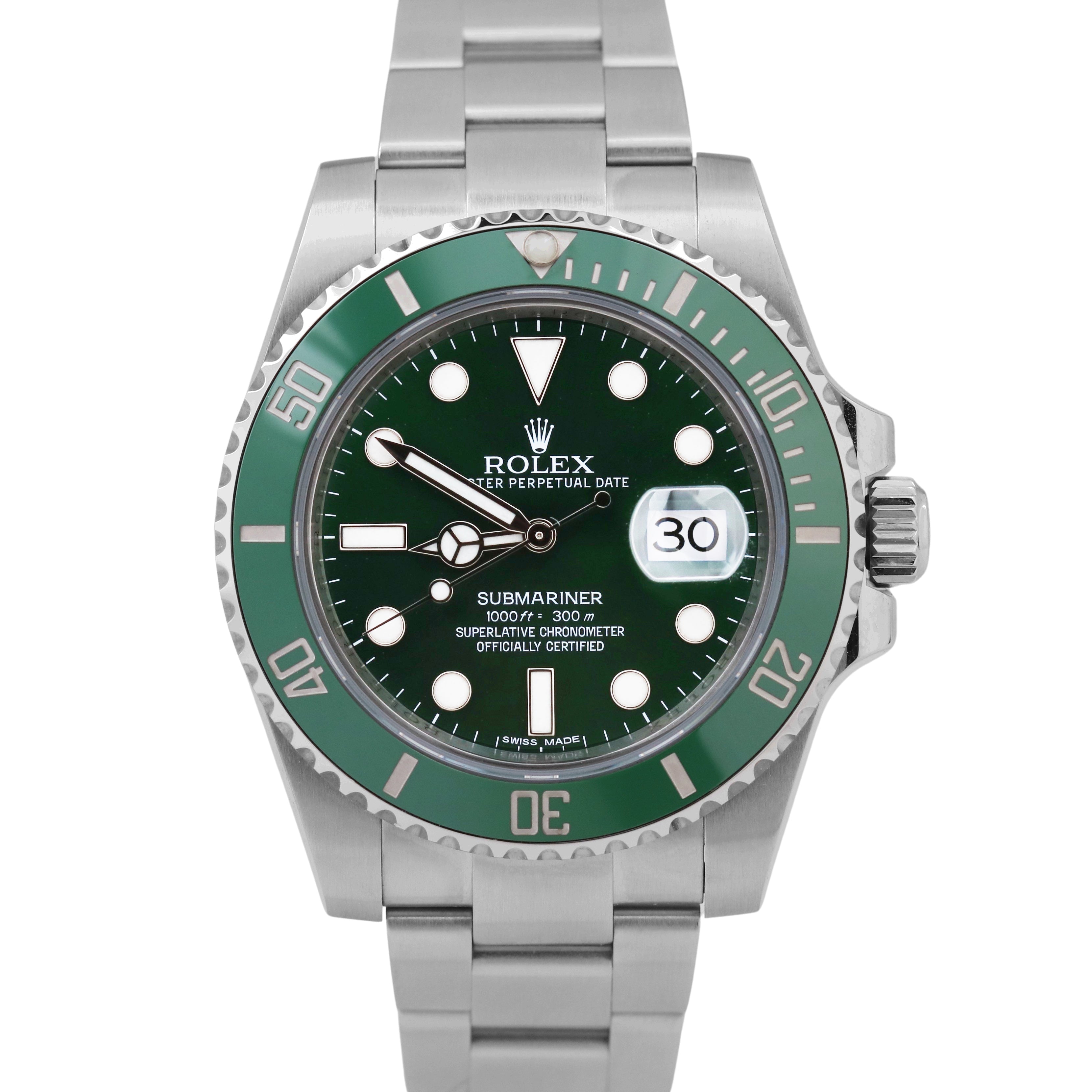 MINT 2018 PAPERS Rolex Submariner HULK Ceramic Steel Green 40mm 116610 LV BOX