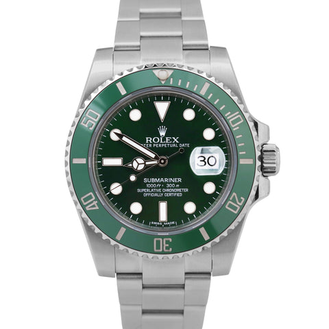 MINT 2018 Rolex Submariner HULK Green Ceramic Stainless Steel 40mm 116610 LV