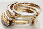 Vintage 0.70ctw Diamond Bypass Ring Stack of 5 - 14k Yellow & White Gold Bands