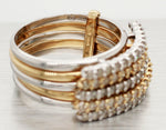 Vintage 0.70ctw Diamond Bypass Ring Stack of 5 - 14k Yellow & White Gold Bands