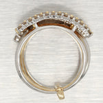 Vintage 0.70ctw Diamond Bypass Ring Stack of 5 - 14k Yellow & White Gold Bands