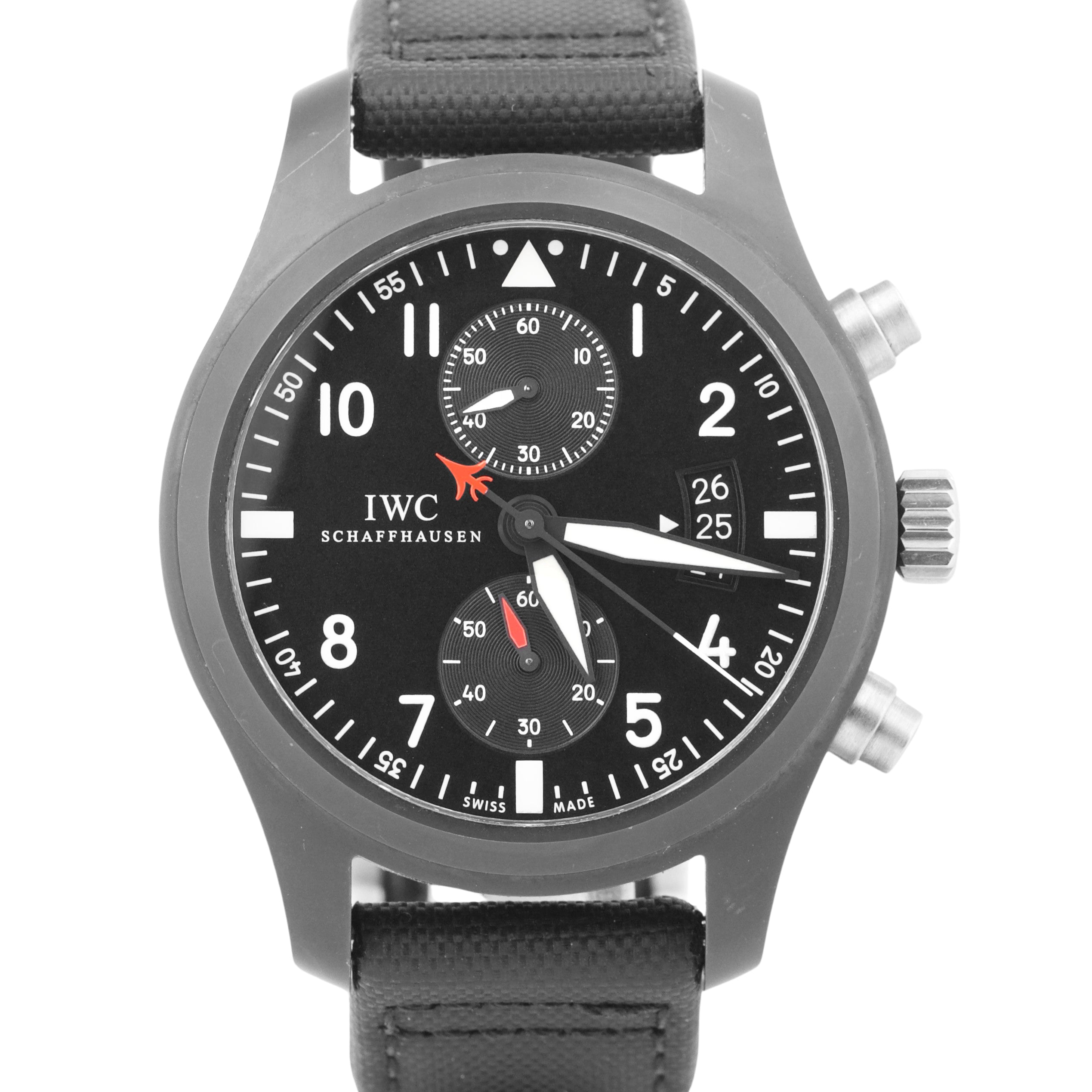 PAPERS IWC Pilots Watch Chronograph TOP GUN Black Ceramic 46mm IW38800