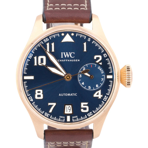 PAPERS IWC Big Pilot Le Petite Prince BLUE 18K Rose Gold 46mm IW500909 BOX