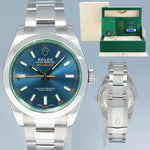 2021 NEW PAPERS Rolex Milgauss Blue Anniversary Green 116400GV Steel Watch Box