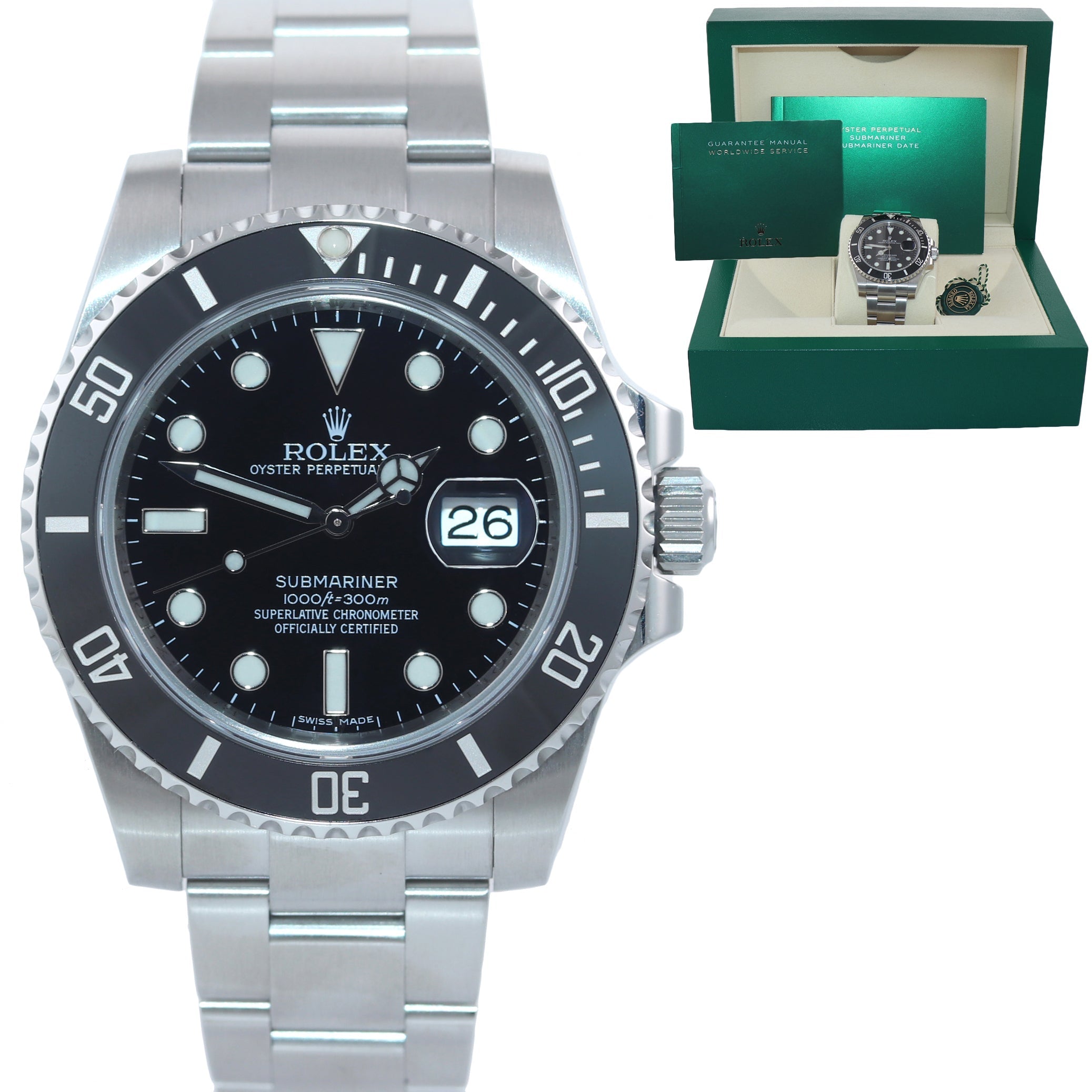 MINT Rolex Submariner Date 116610 Steel Black Ceramic Bezel 40mm Watch Box