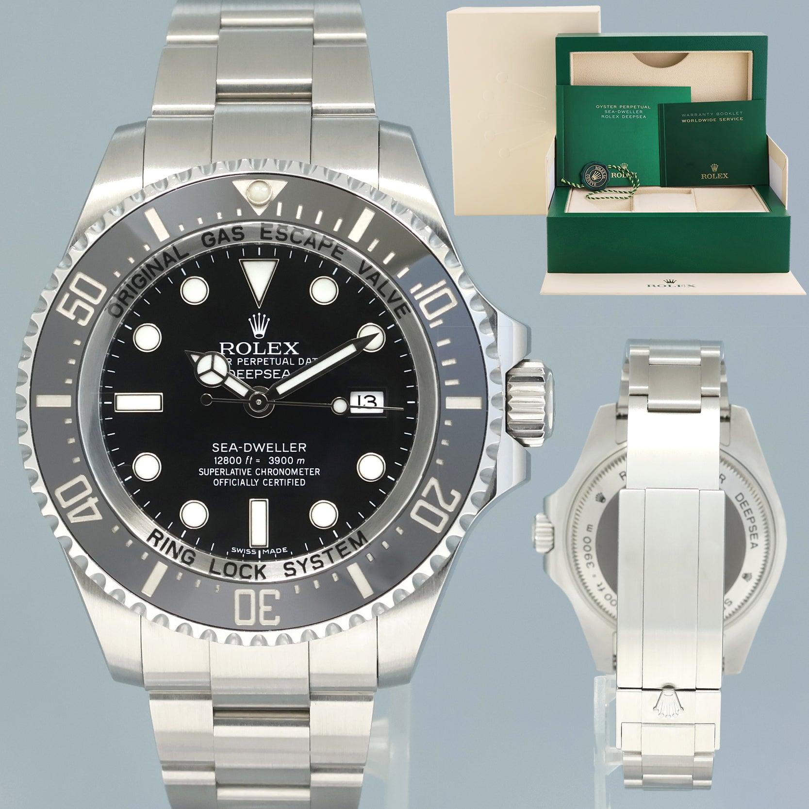 MINT Rolex Sea-Dweller DEEPSEA 116660 Steel 44mm Black Ceramic Watch Box