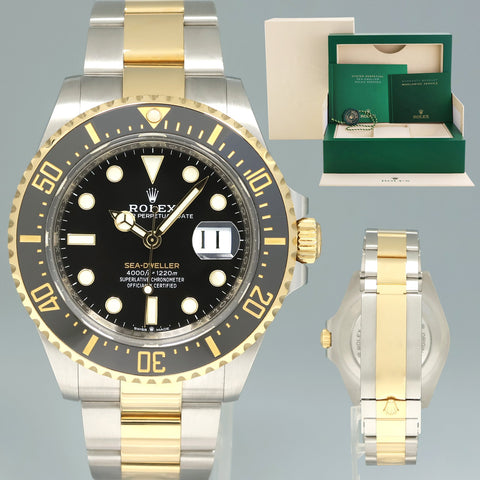 2022 MINT Rolex Sea-Dweller 43mm Two-Tone Yellow Gold 126603 Steel Black Watch Box