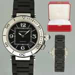 Cartier Pasha 40mm 2790 Steel Black Dive Bezel 40mm Diver Watch