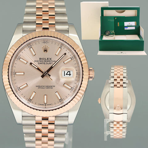 MINT 2021 Rolex DateJust 41 126331 Sundust Everose Gold Two-Tone Jubilee Watch Box