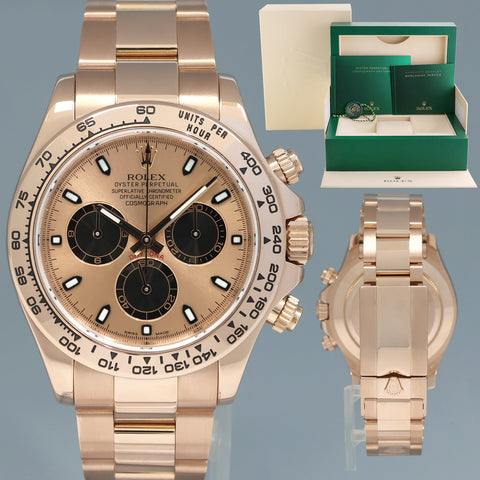 MINT Rolex Daytona Cosmograph Rose Gold Sundust Panda 116505 Chrono Watch Box