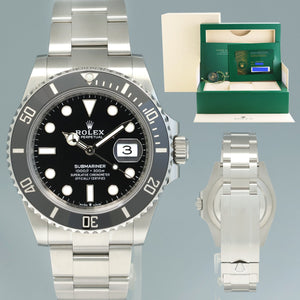 2022 NEW PAPERS Rolex Submariner 41mm Steel Black Ceramic 126610 Watch Box