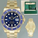 2021 NEW PAPERS Rolex Submariner Ceramic Blue 116618 LB Yellow Gold Watch Box