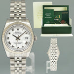 2007 MINT PAPERS Ladies Rolex DateJust 179174 White Roman Jubilee Watch Box