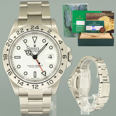 MINT 2013 RSC Papers Rolex Explorer II 16570 Polar White No Holes Steel 40mm Watch Box