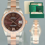 2015 Rolex DateJust Rose Gold Two Tone Steel 36mm 178341 Chocolate Diamond Watch