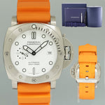 2023 NEW PAPERS Panerai PAM01226 Luminor Orange Submersible White Steel Watch