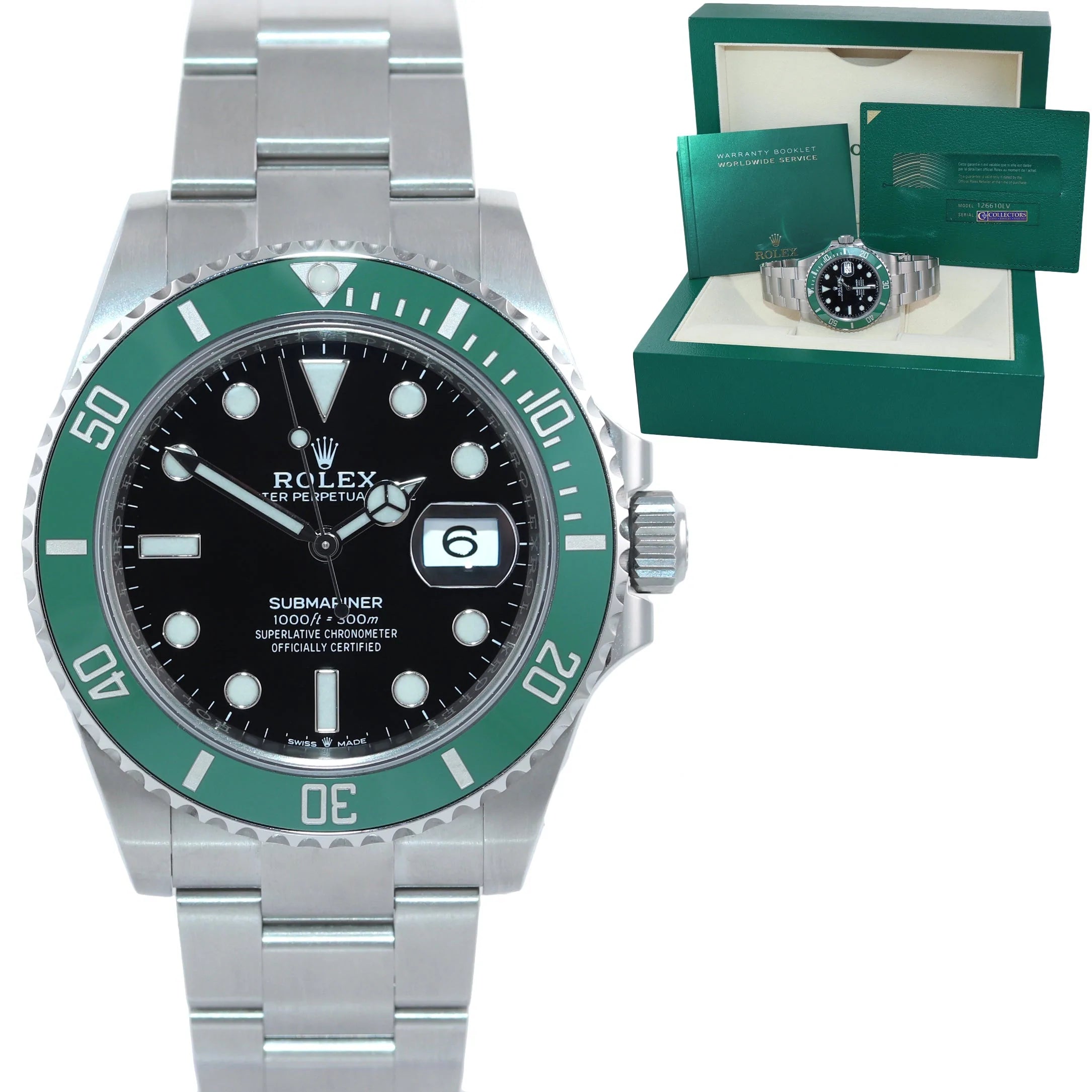 2022 BRAND NEW Rolex Submariner 41mm GREEN KERMIT Ceramic 126610LV Watch Box