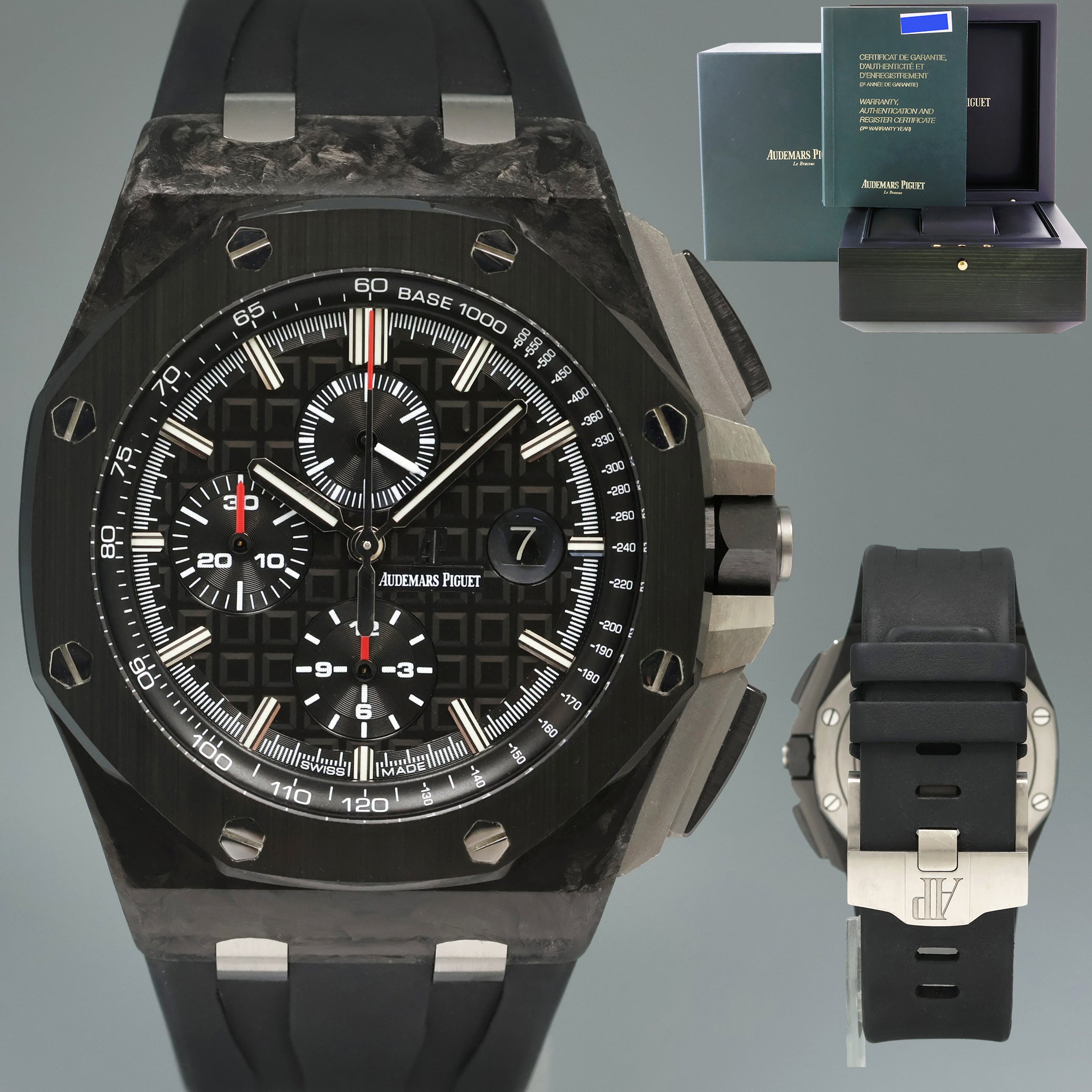 PAPERS Audemars Piguet Royal Oak Offshore Ceramic Carbon 26400au 44mm Watch