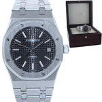 SERVICED MINT Audemars Piguet Royal Oak Black 39mm Steel 15300ST Date Watch Box