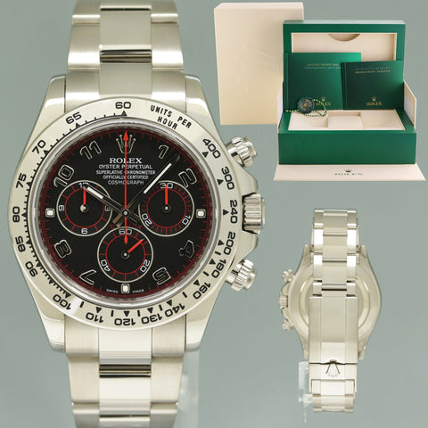 MINT Rolex Daytona Black Racing Dial 116509 White Gold 40mm Watch Box